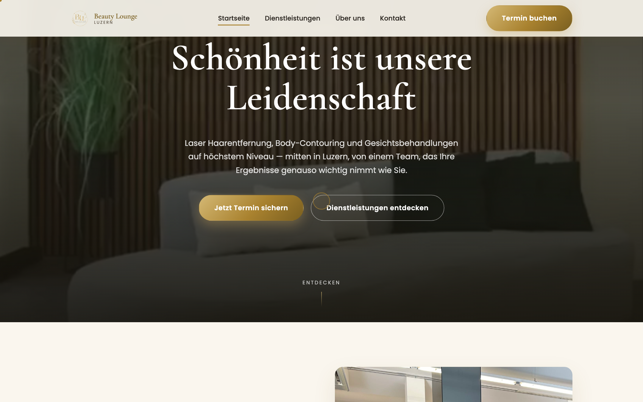 Beauty Lounge Luzern Webseite