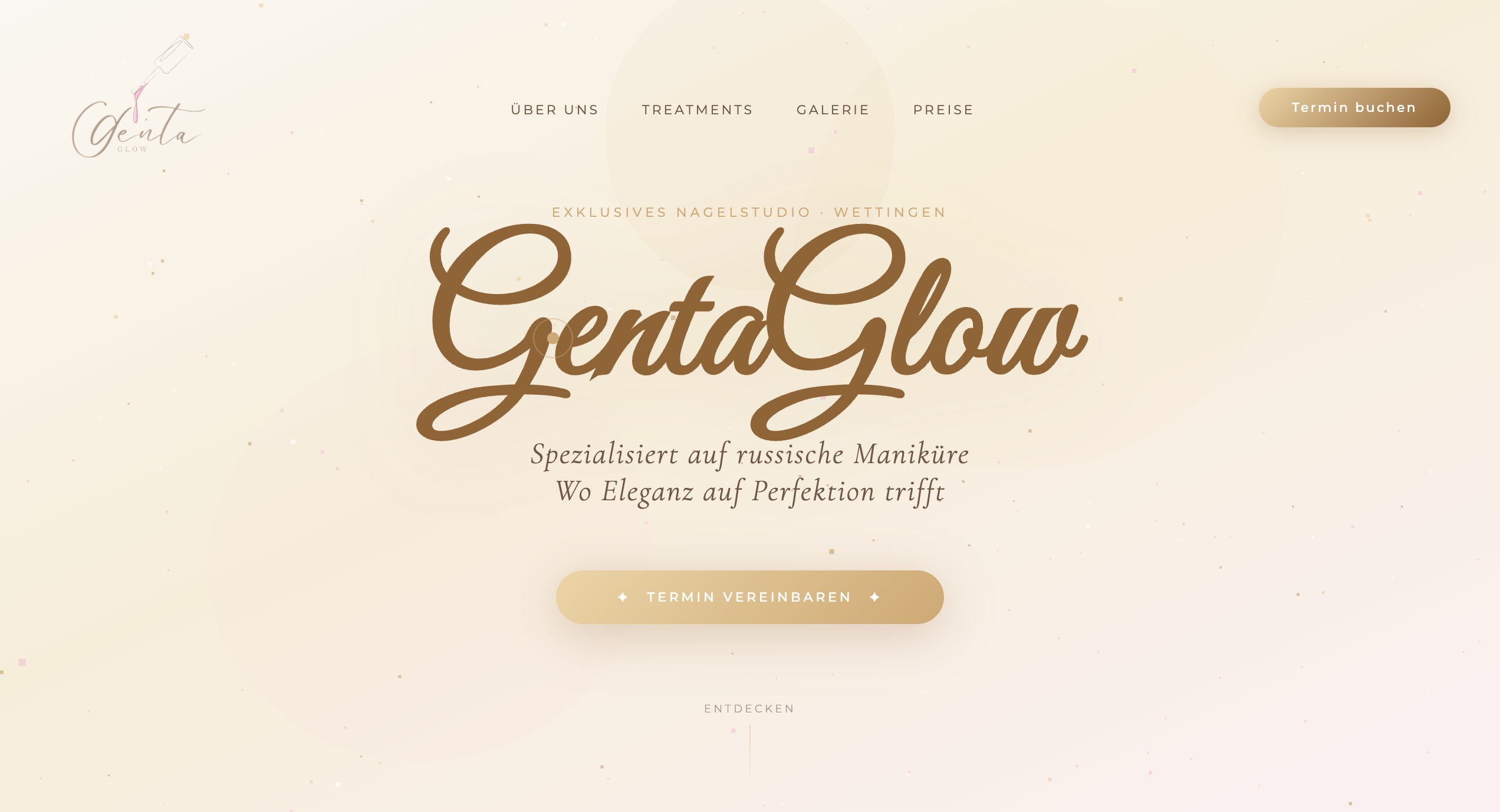 GentaGlow Webseite auf dem Laptop