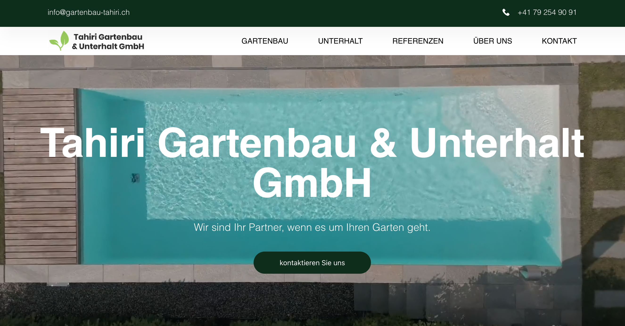 Tahiri Gartenbau Webseite auf dem Laptop
